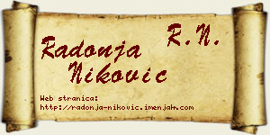 Radonja Niković vizit kartica